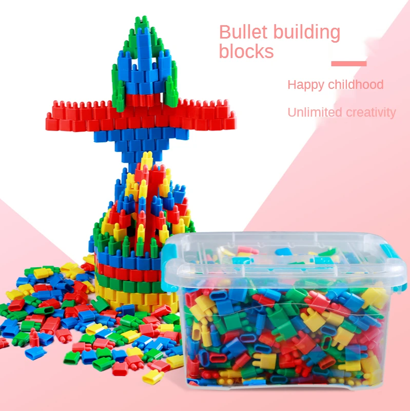 

Rocket bullet assembled plastic building blocks for children 3-8 years old boys and girls fight inserted educational toys brain