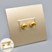 86x86mm audio panel terminals white gold%e2%80%8b color channels 5 1 speaker connector wall socket