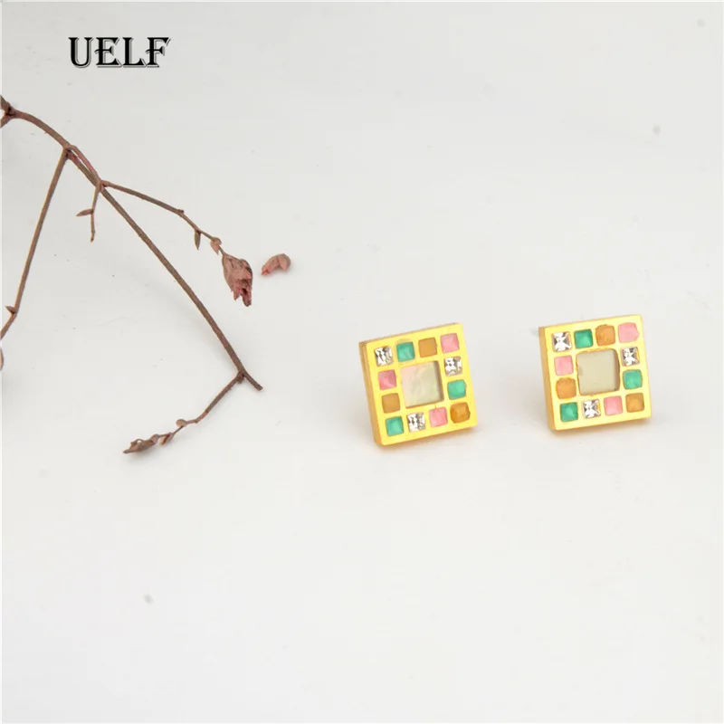 Женские серьги-гвоздики с фианитами 3 цвета | Украшения и аксессуары