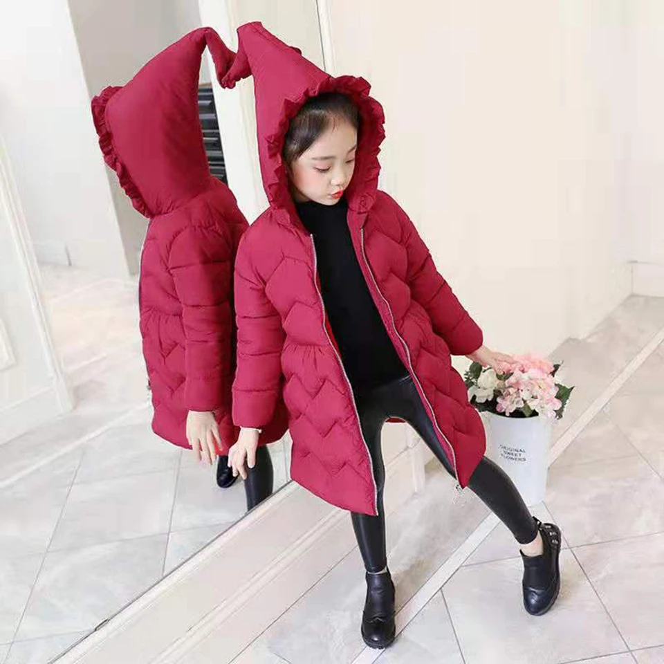 

Детская зимняя длинная куртка с капюшоном, 100-140 см