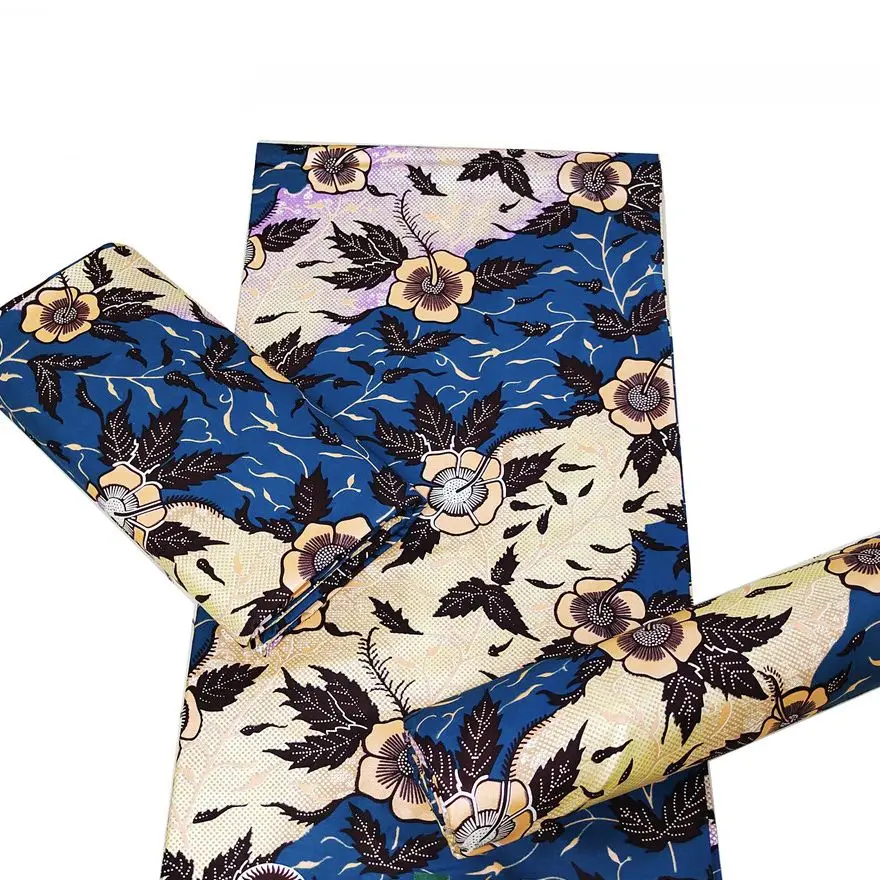 

2021Real Wax Ankara Golden Prints Fabric Sewing Tissu Patchwork Making Craft Loincloth 100% Cotton High Quality Material