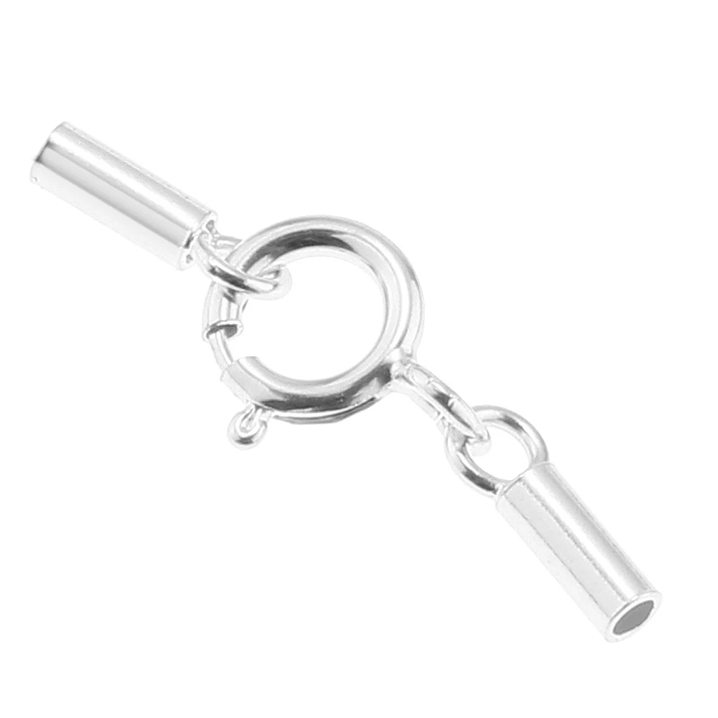 Круглые застежки для колец Kumihimo серебристые Пружинные Концевики рукоделия в