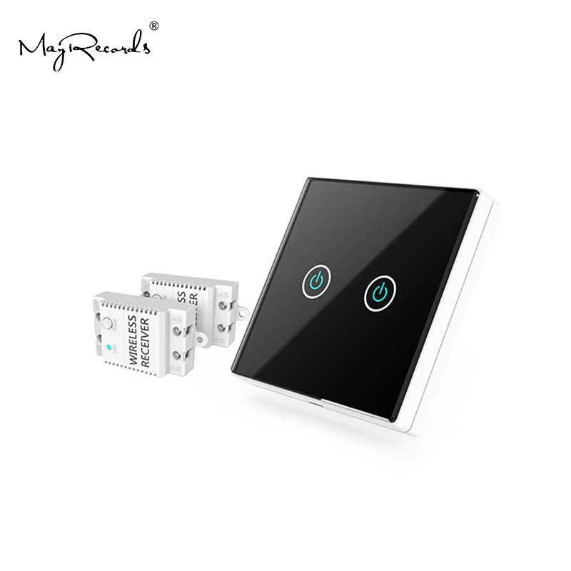 Черный Беспроводной 3 сторонний выход смарт проводки сенсорный дистанционного