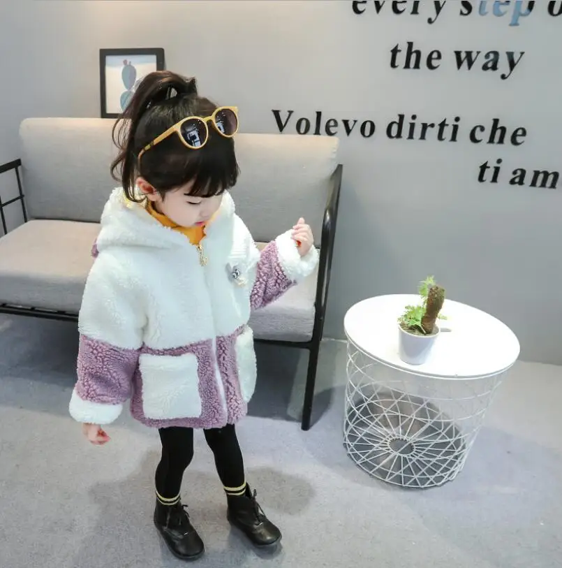 Детская куртка из искусственного меха BibiCola теплая хлопковая верхняя одежда для