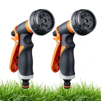 2 pack garden hose nozzle 8 adjustable hose high pressure hand sprayer for watering lawn car washing pet bathing sidewalk