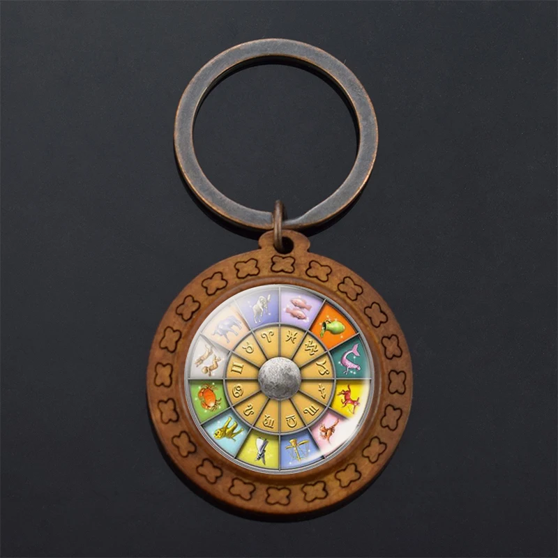 Новый деревянный брелок ручной работы специальный дизайн 12 созвездий Китайский