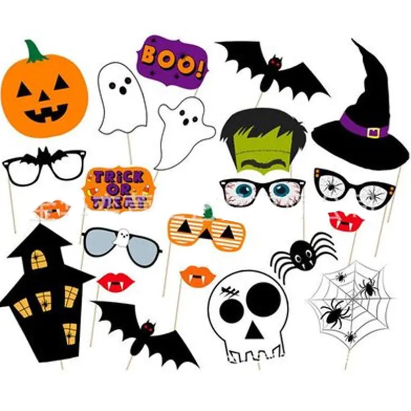 

Хэллоуин искусственный пиратский призрак тыква бумажная борода глазный ворона креативное забавное украшение реквизит