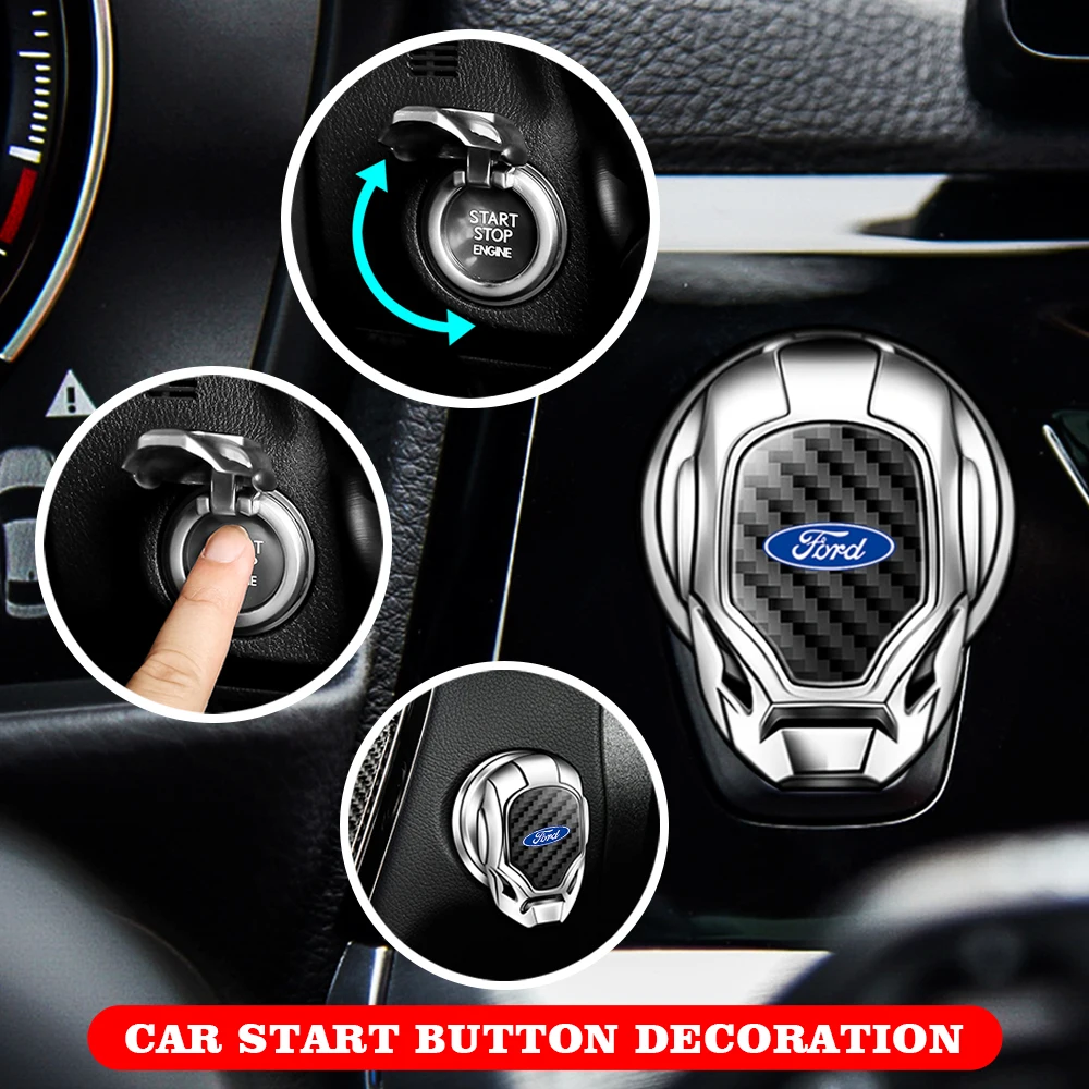 

Car Engine Start Stop Button Protective Decoration Cover for Ford Fiesta Ecosport Escort Ranger Mondeo Mustang Focus 2 3 Styling