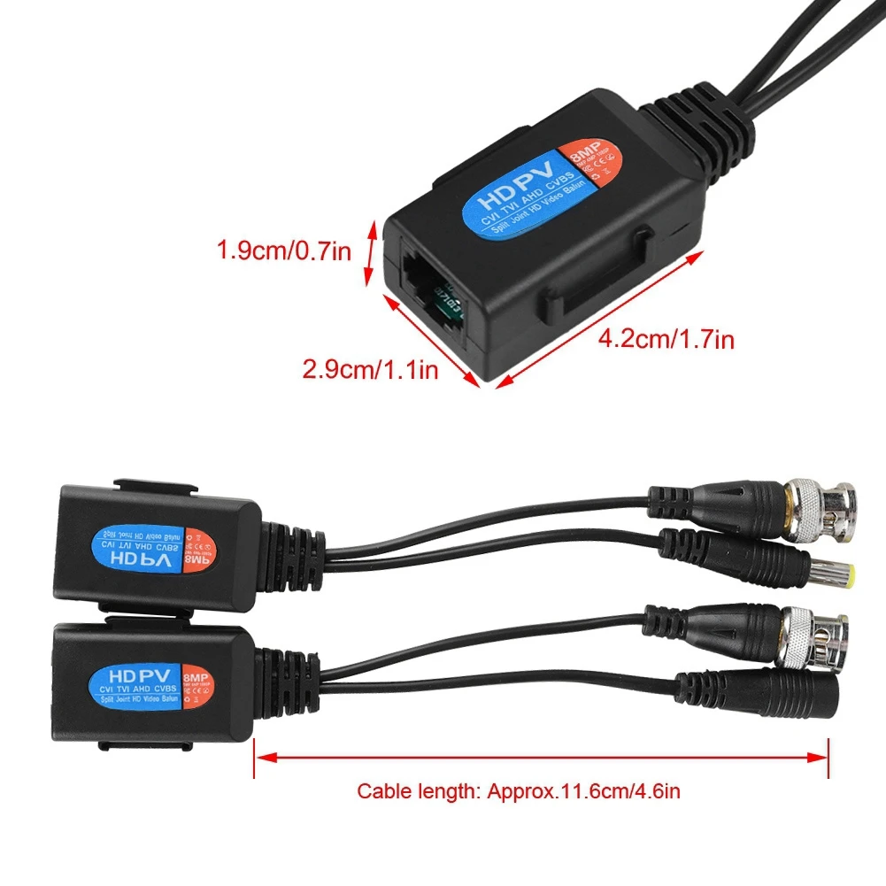 1 пара HD видео кабель передачи витой пассивной Аудио CCTV передатчик для HDCVI HDTVI AHD