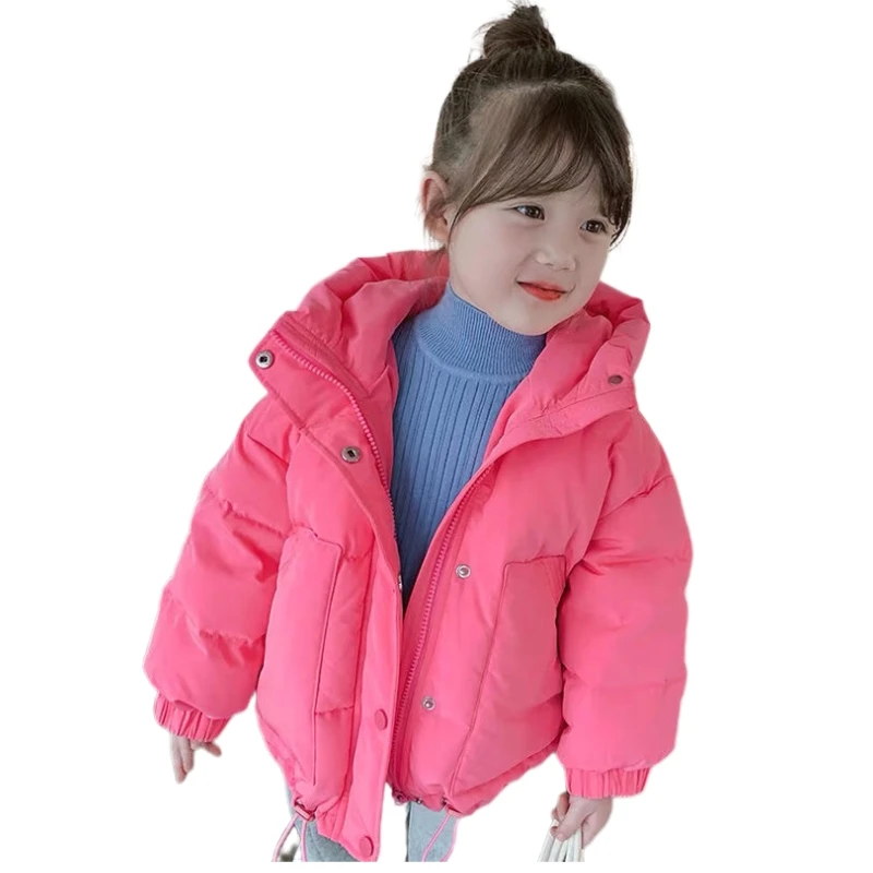 

Winter Parka Jacket For Girls Casual Solid Girl Coat Hooded Thick Warm Kids Parka Outwear 3 4 6 8 10 12 Y Children's Clothing