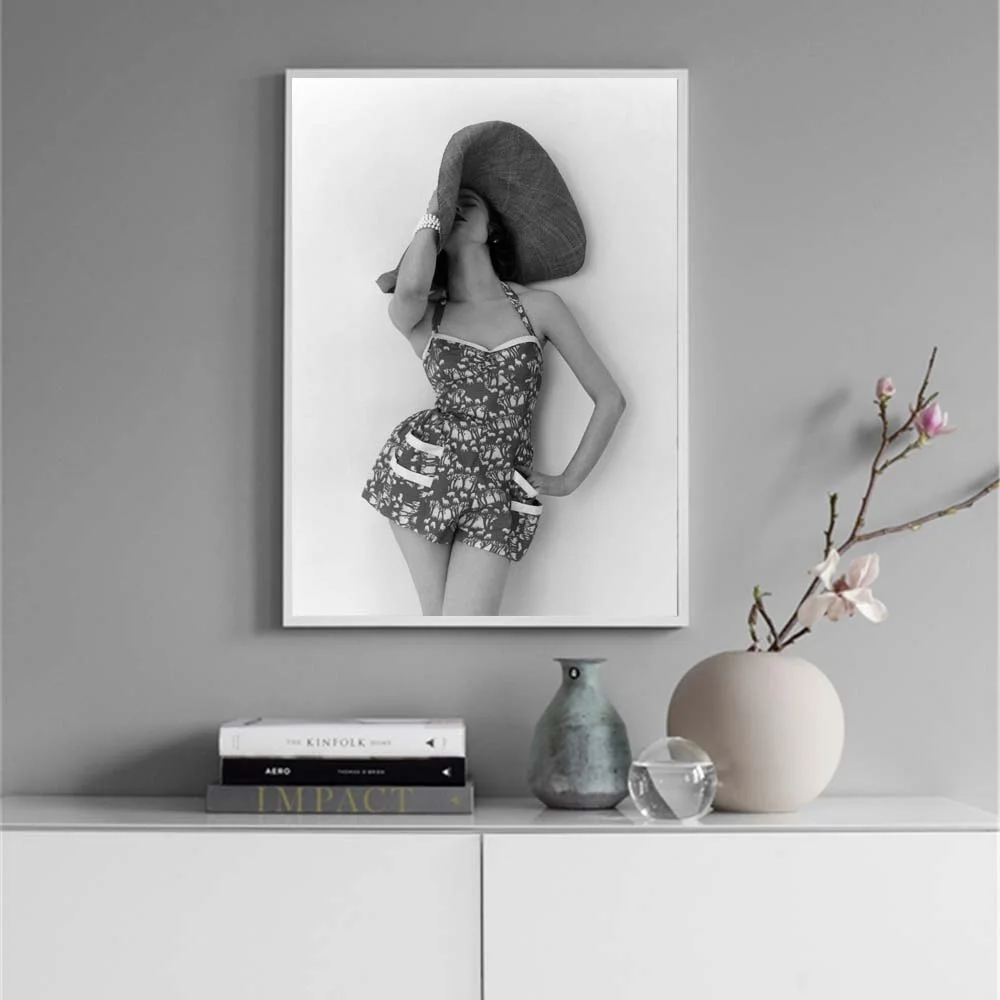 Настенная картина на холсте Черно белый плакат Модные женские плакаты и принты