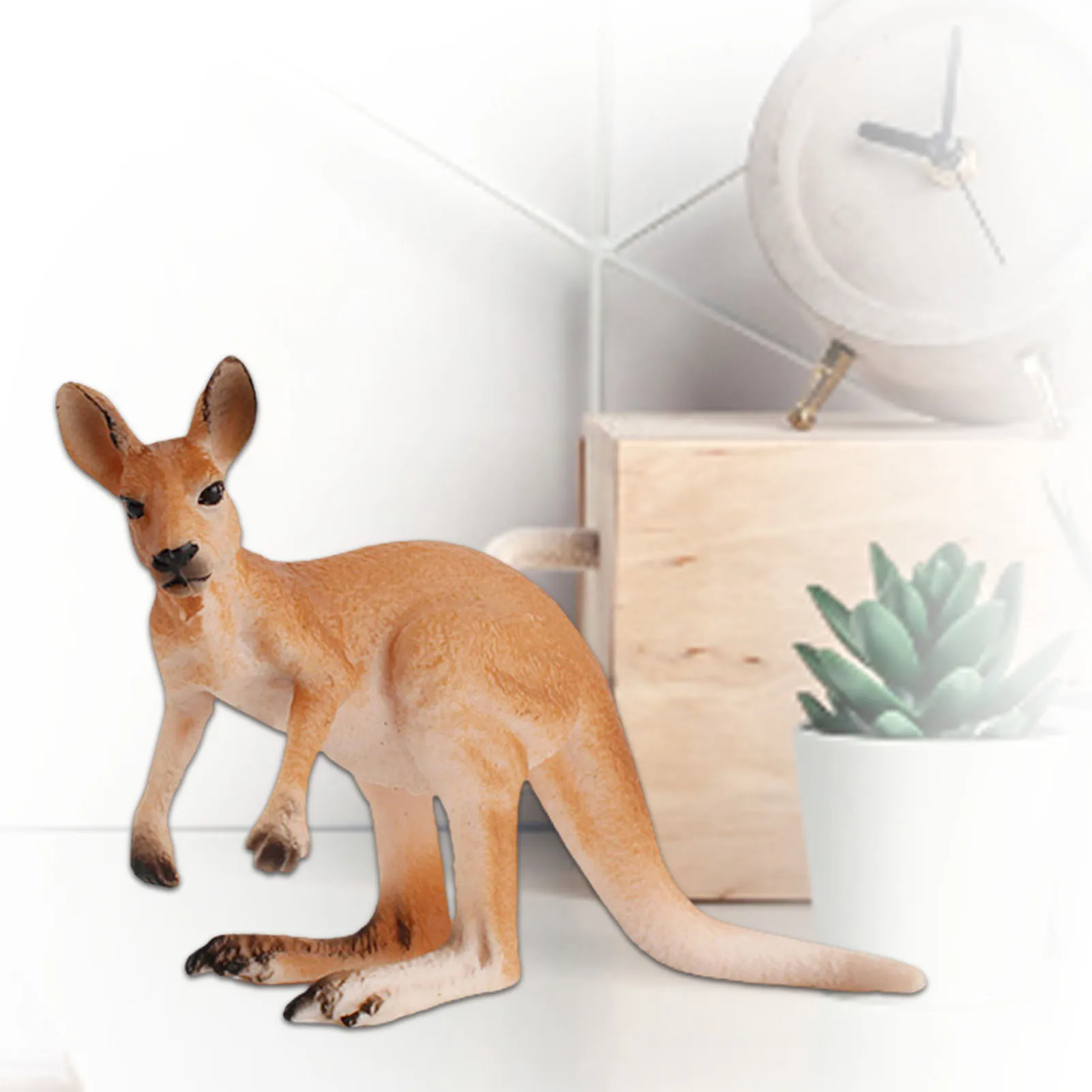Canguro femenino con cachorro, modelo de simulaci&oacute;n de Animal, mu&ntilde;eca, ornamento educativo-1