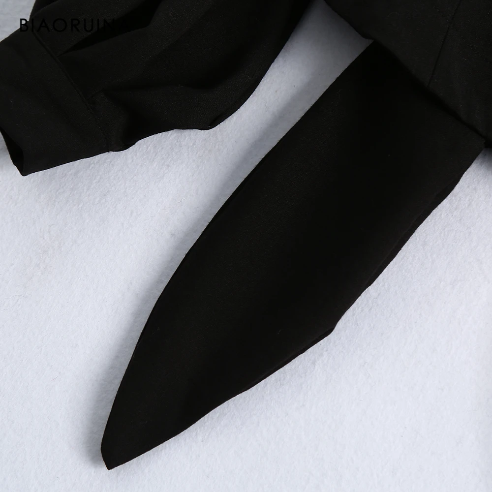 BIAORUINA Женская однотонная Повседневная рубашка с квадратным воротником-фонариком