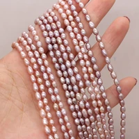 high quality 100 natural freshwater pearl rice shape beads purple for jewelry making bracelet necklace accessories size 3 4mm