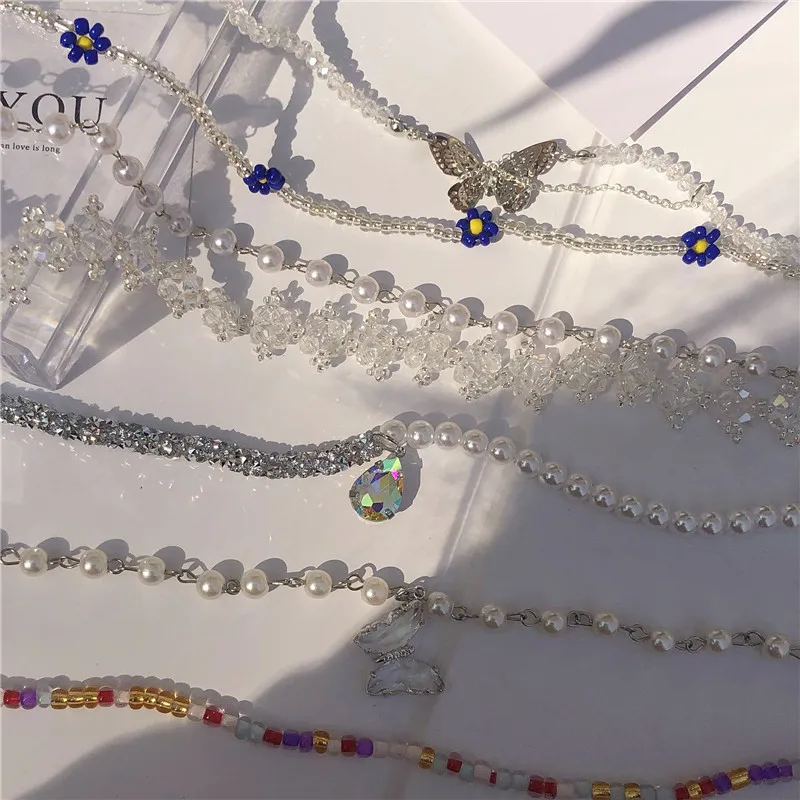 2021 Новый Kpop эстетическое ручной прозрачный прямой валиковый шов расшитые