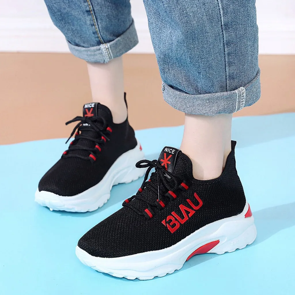 Женские Лоскутные кроссовки с буквенным принтом спортивные на массивной подошве