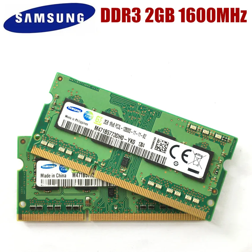 SAMSUNG DDR3 2 Гб PC3 PC3L 12800S 1600 МГц память для ноутбука 2G модуль SODIMM RAM|Оперативная память|