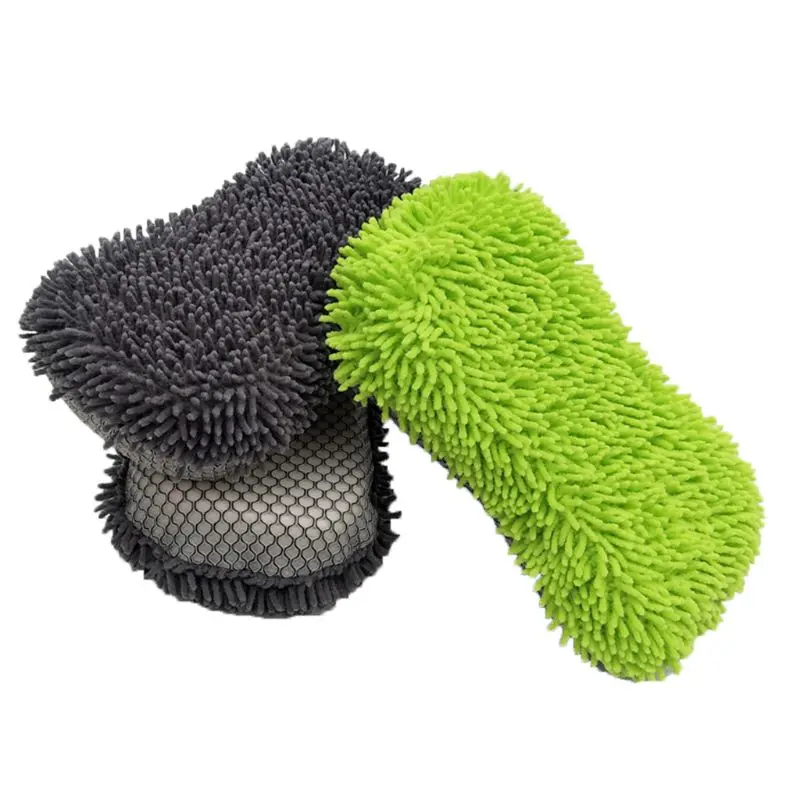 

Large Absorbent Car Wash Cleaning Sponge Block Premium Chenille Microfiber Wash Mitt -Wash Sponge - Wash Glove