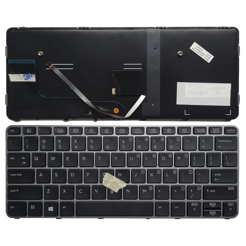 Новая клавиатура для ноутбука с подсветкой HP Elitebook 725 G3 820 серебряная рамка/мышь