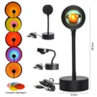 5 Вт USB закат Радужный проекционный светильник вращающийся на 360 градусов светодиодный ночник Настенный проектор Настольный светильник для детской комнаты светильник