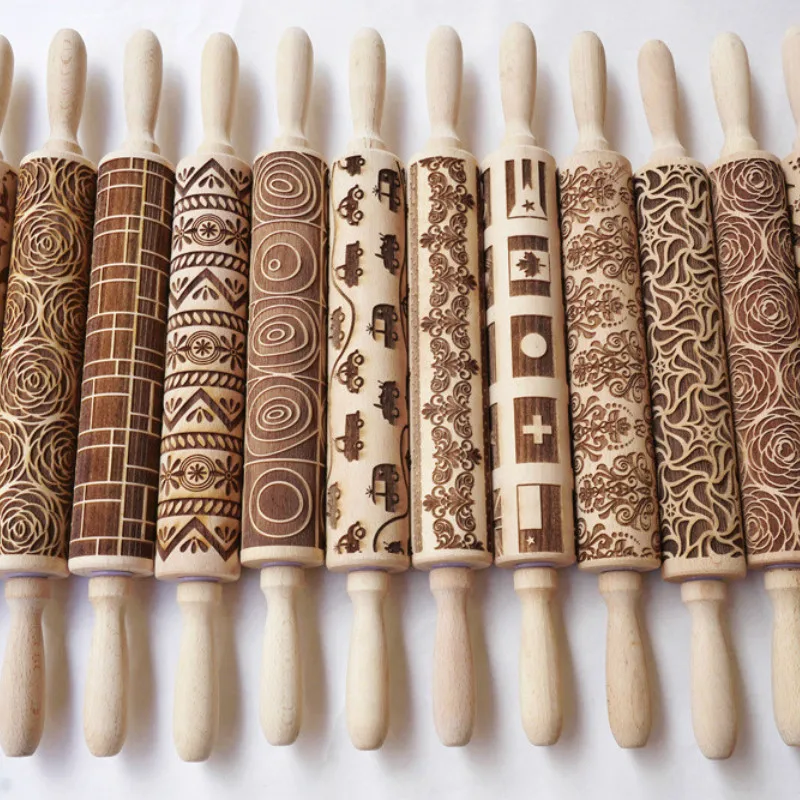 Ролик для глины Рождественская Скалка Снежинка Олень елка тисненая Лазерная