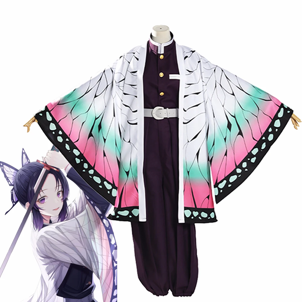 Kochou Shinobu костюм для косплея убийца демонов Kimetsu no Yaiba кимоно униформа женщин