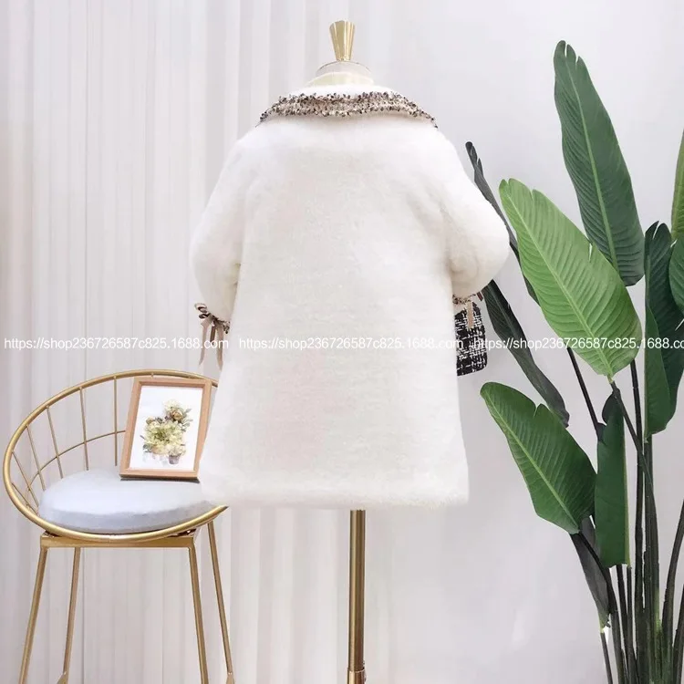 Одежда для детей Новинка 2019 года зимнее модное длинное пальто девочек с мелким