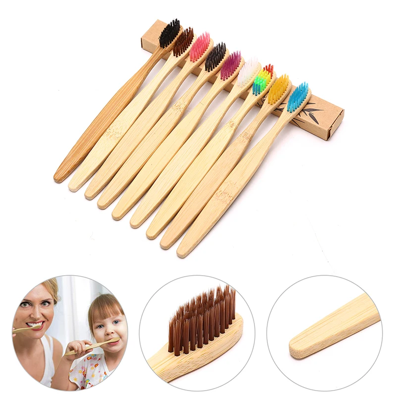 

5Pcs Colorful Natural Bamboo Toothbrush Soft Bristle Teeth Whitening Bamboo Toothbrushes Soft Dental Oral Care