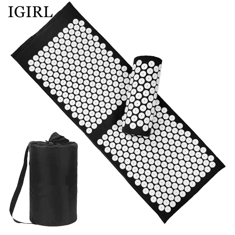 Коврик для йоги и акупрессуры 125x43 см толстый подушка снятия боли в шее спине