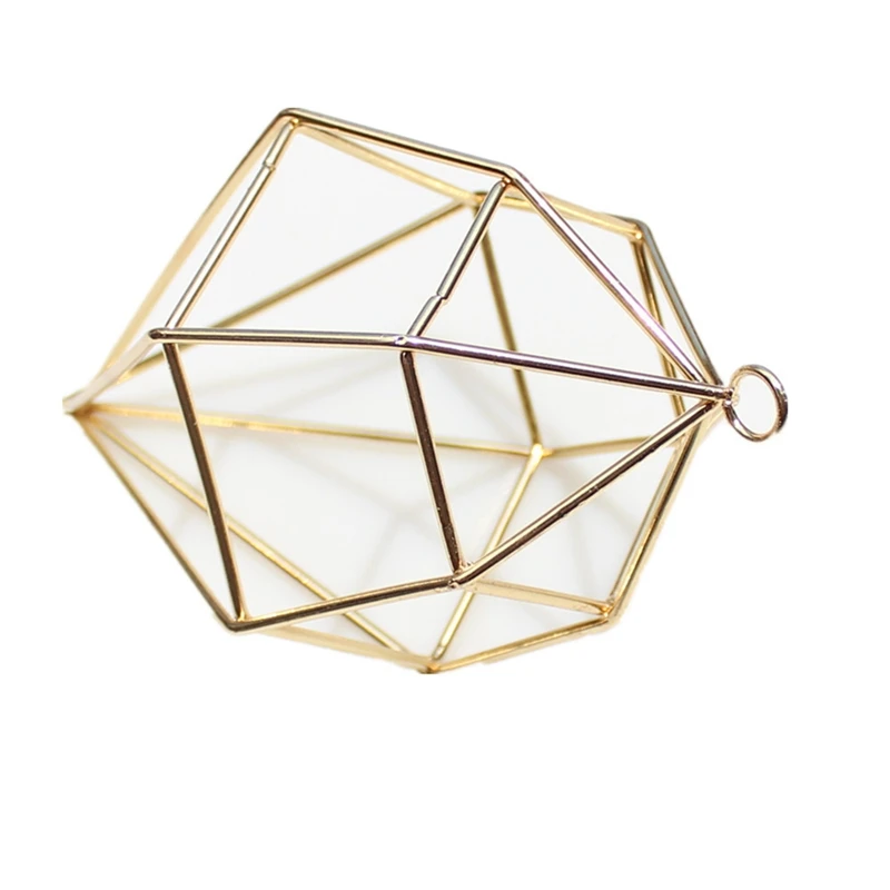 

Rustic Style Hanging Geometric Shape Country Style Independent Hanging Metal Flower Stand Flower Pot