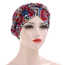 Helisopus Cotton Print Muslim Turban Hijab for Women Bohemia Cap Arab Wrap Head Scarves Islamic Inner Headscarf Bonnet Mujer (1)