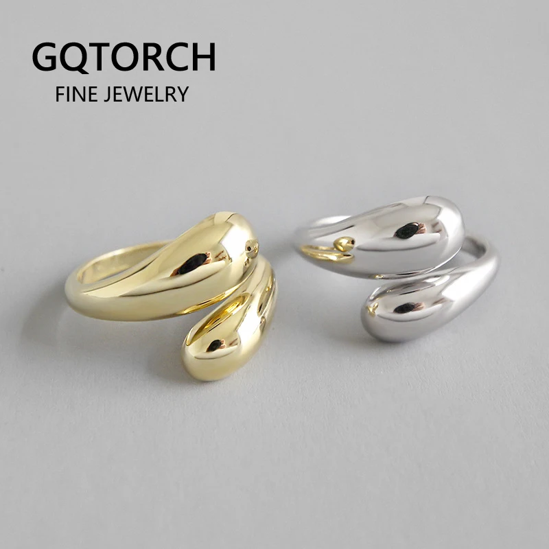 Гарантированное серебро 925 пробы простые гладкие кольца в виде змейки Для женщин