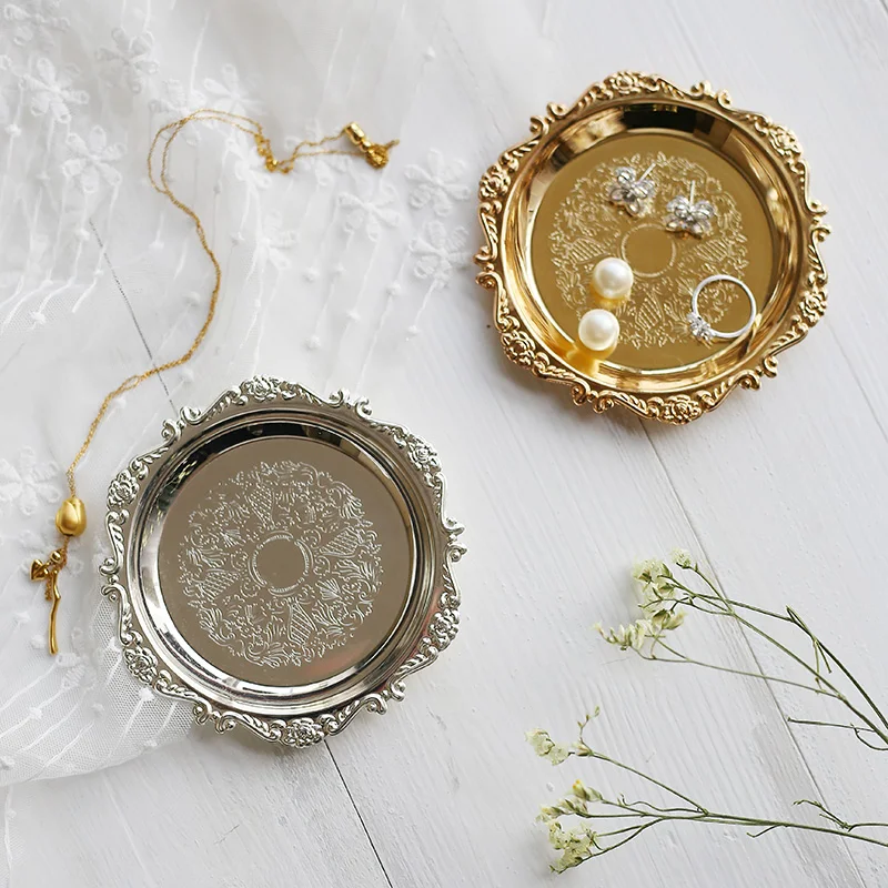 7 компл., высококачественное блюдо для торта, портфолио, континентальное маленькое серебряное десертное блюдо, миска для сушеных фруктов, свадебные декорированные блюда, тарелка для закусок