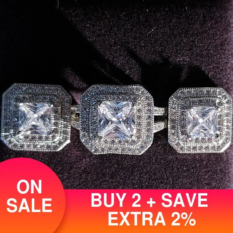 2 шт. в упаковке 925 пробы Серебряные ювелирные изделия набор halo Обручение кольцо