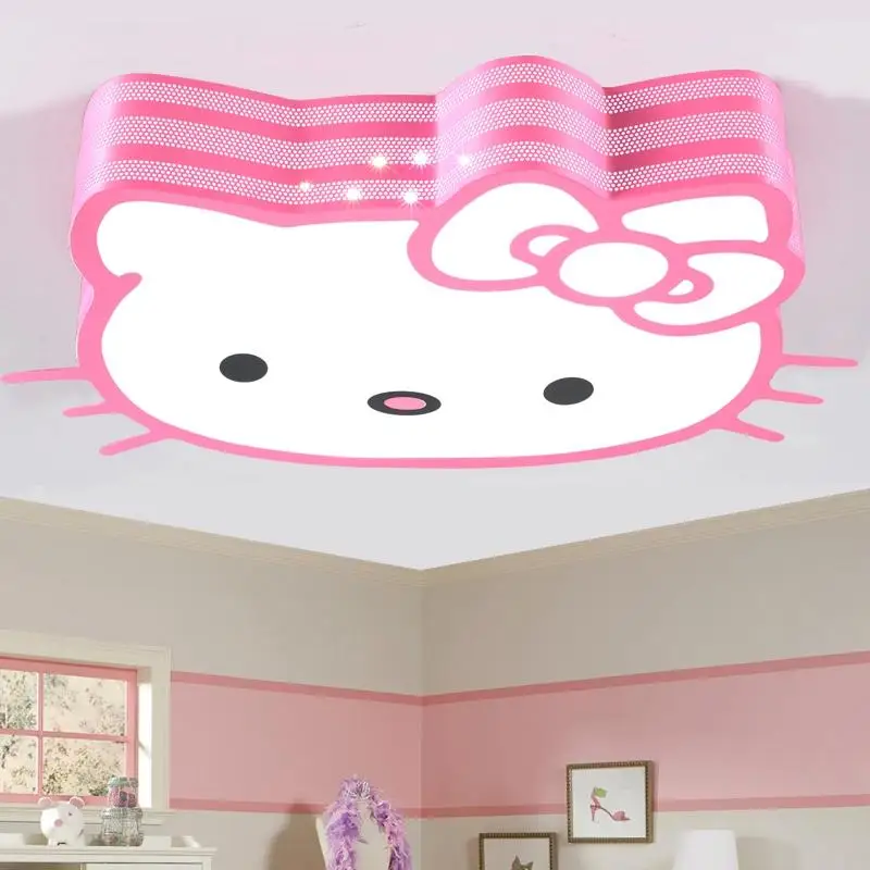 Cartoon led ceiling lamp warm children's room bedroom kitty cat girl princess study | Лампы и освещение