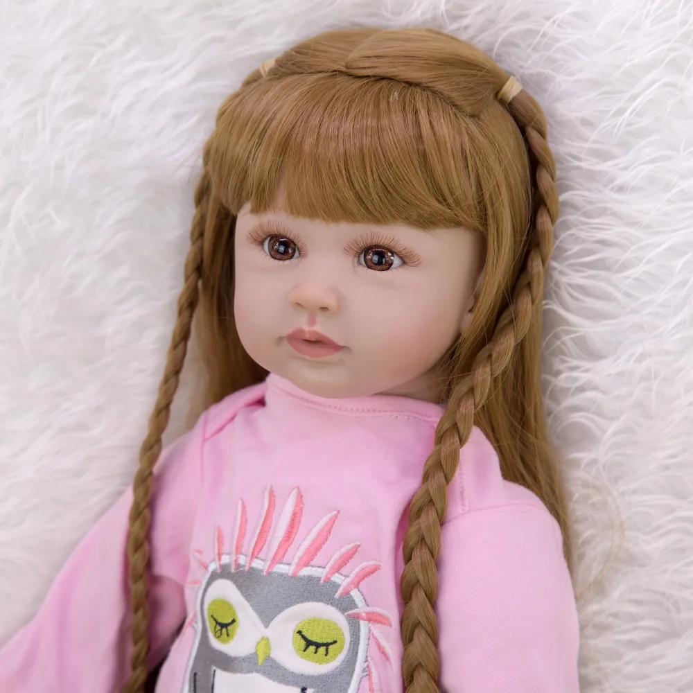 60 см большой силиконовый винил Reborn baby girl brinquedos кукла игрушки 24 дюйма bebe reborn малыш