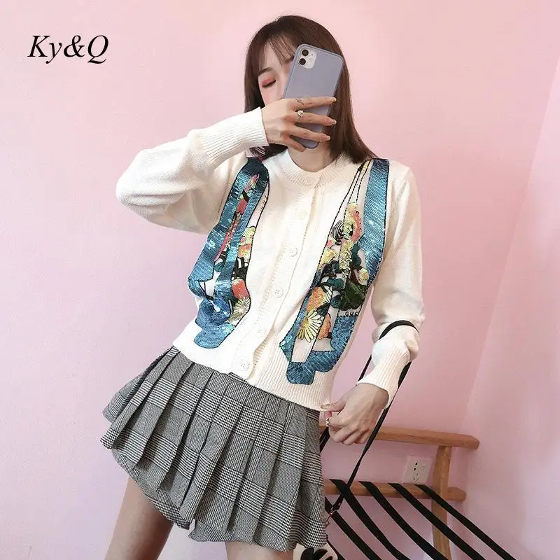 2020 зимний женский брендовый дизайнерский свитер с блестками Рождественский