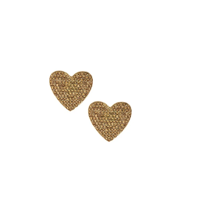 heart champagne Роскошные свадебные хрустальные подвесное сердечко серьги ювелирные изделия серьги для женщин подарок любви богемные блестящие бахромой серьги с витым элементом Рождество - Окраска металла: heart champagne
