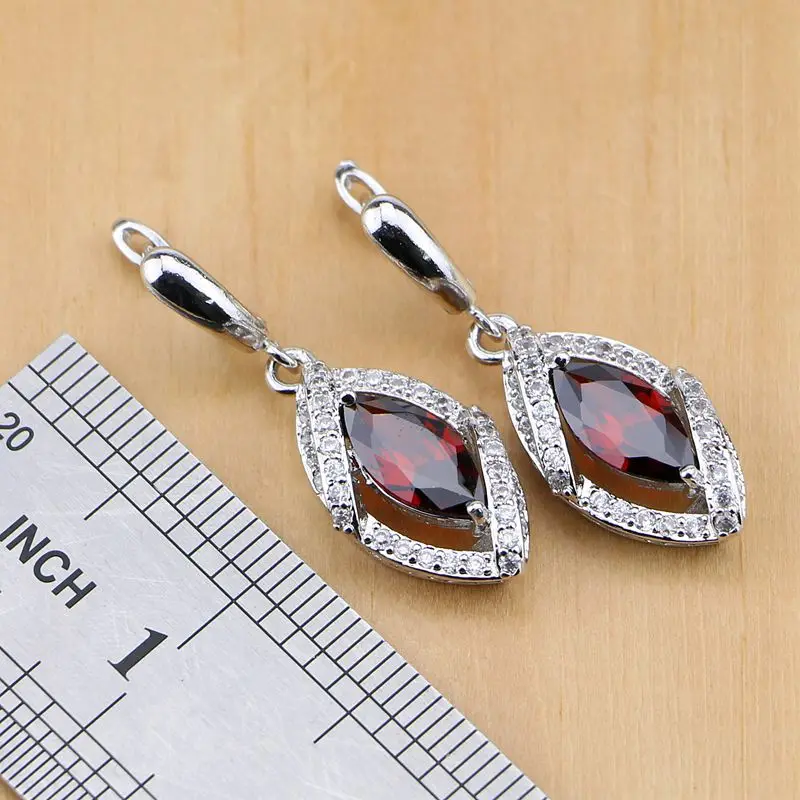 Женские свадебные серьги/кулон/ожерелье/кольца/браслет из стерлингового серебра