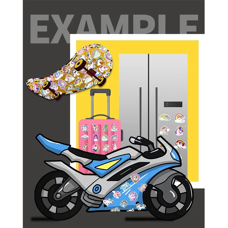 

10/50 Pcs Stickers for Unicorn Cartoon Animal Waterproof Cute Graffiti Sticker To DIY Luggage Notebook Laptop Guitar Decals PVC
