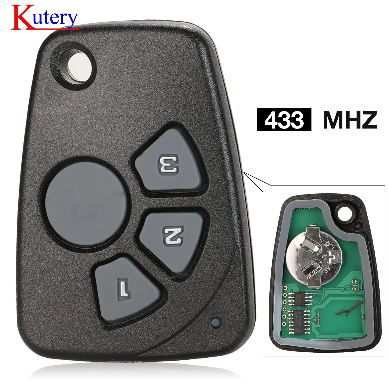 Kutery 4 кнопки дистанционного ключа автомобиля для Chevrolet Cruze Spark Onix Silverado Volt Camaro 433 МГц