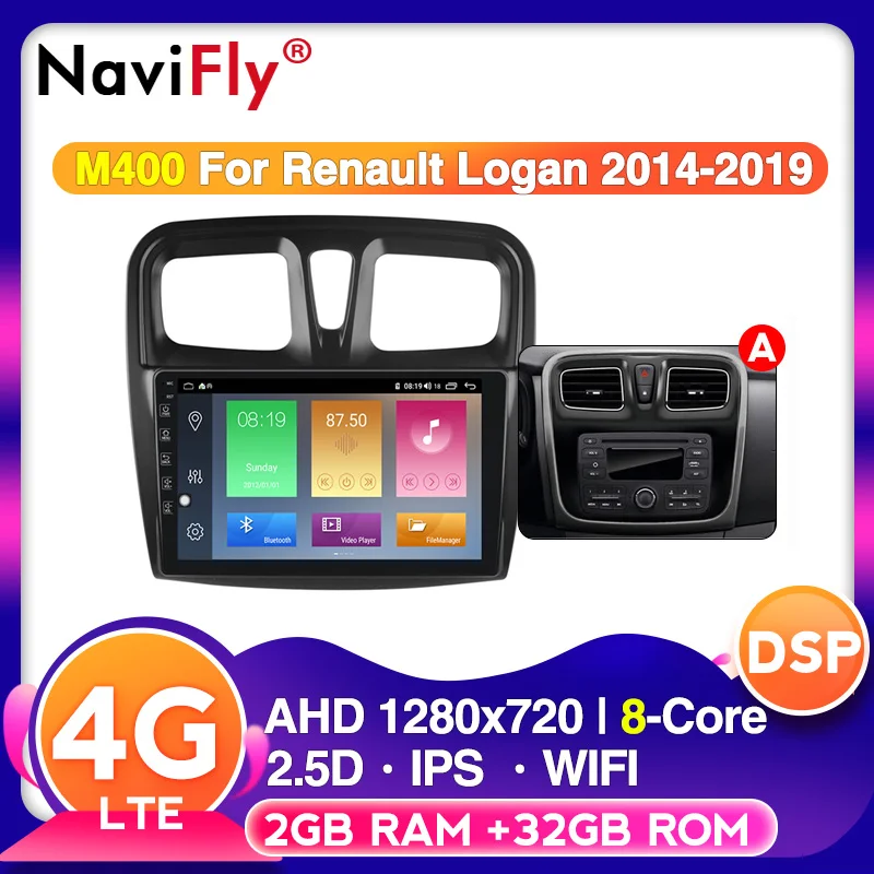 NaviFly Android10 для Renault Logan I Sandero Lada Lergus Dacia автомобильный Радио Мультимедиа Видео плеер