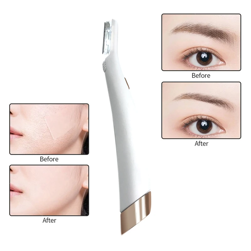 

LED Lighted Facial Expoliator Face Hair Remover Shaver Electric Female Eyebrow Trimmer Razor Painless Expoliates Dead Skin