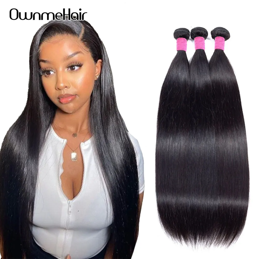 

22 24 26 28 Inch Human hair Double Drawn Bone Straight Bundles Human Hair Weave Bundles Natural Hair Brazilian Human Hair