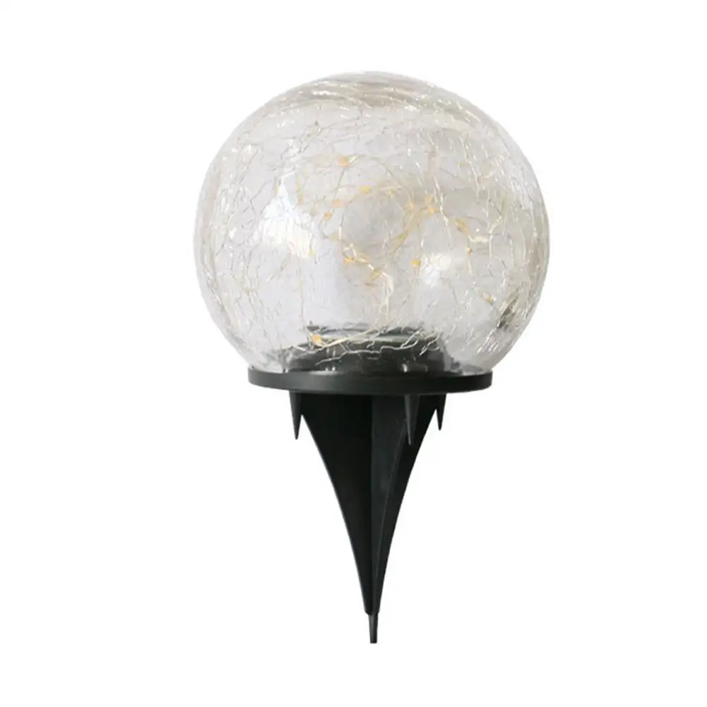 

Cracked Glass Ball Led Solar Light For Garden Deco Outdoor Solar Courtyard Light Buried Light Automatical Sensor Street Lights
