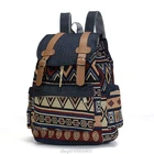 Женский холщовый винтажный рюкзак, этнический рюкзак в стиле бохо, школьный ранец N13 20, Прямая поставка