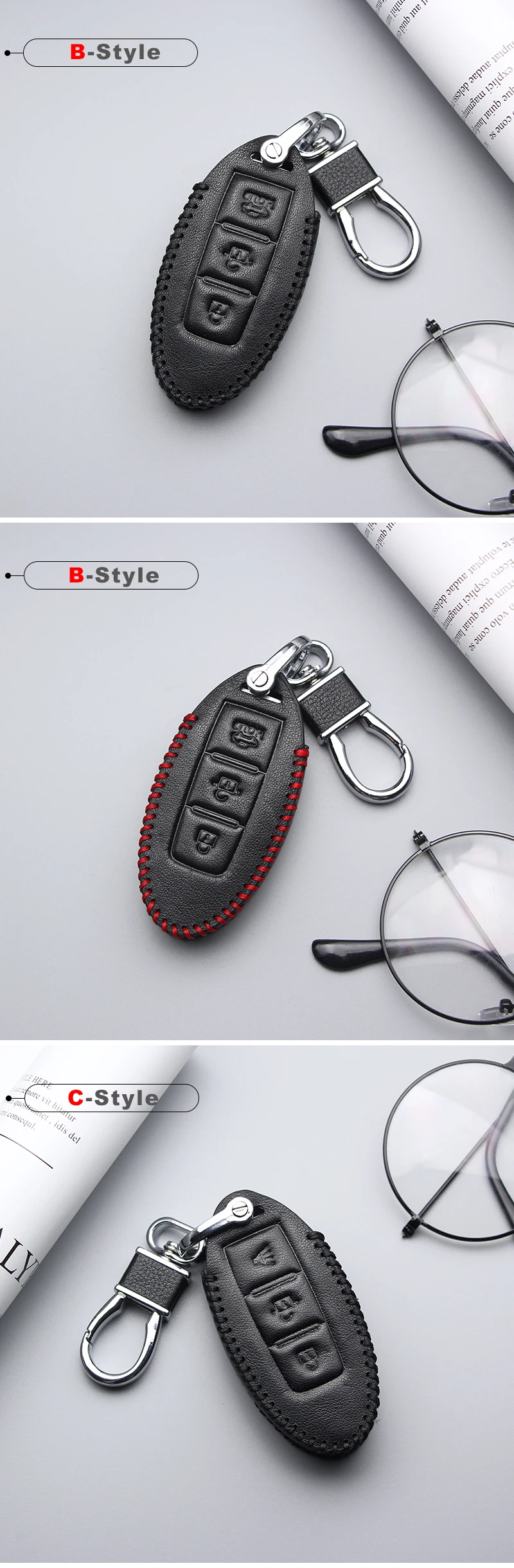 Car key case for cars leather remote key for Nissan Note Micra k12 x trail t31 t32 Qashqai Teana j32 j10 patrol y62 Tiida Murano