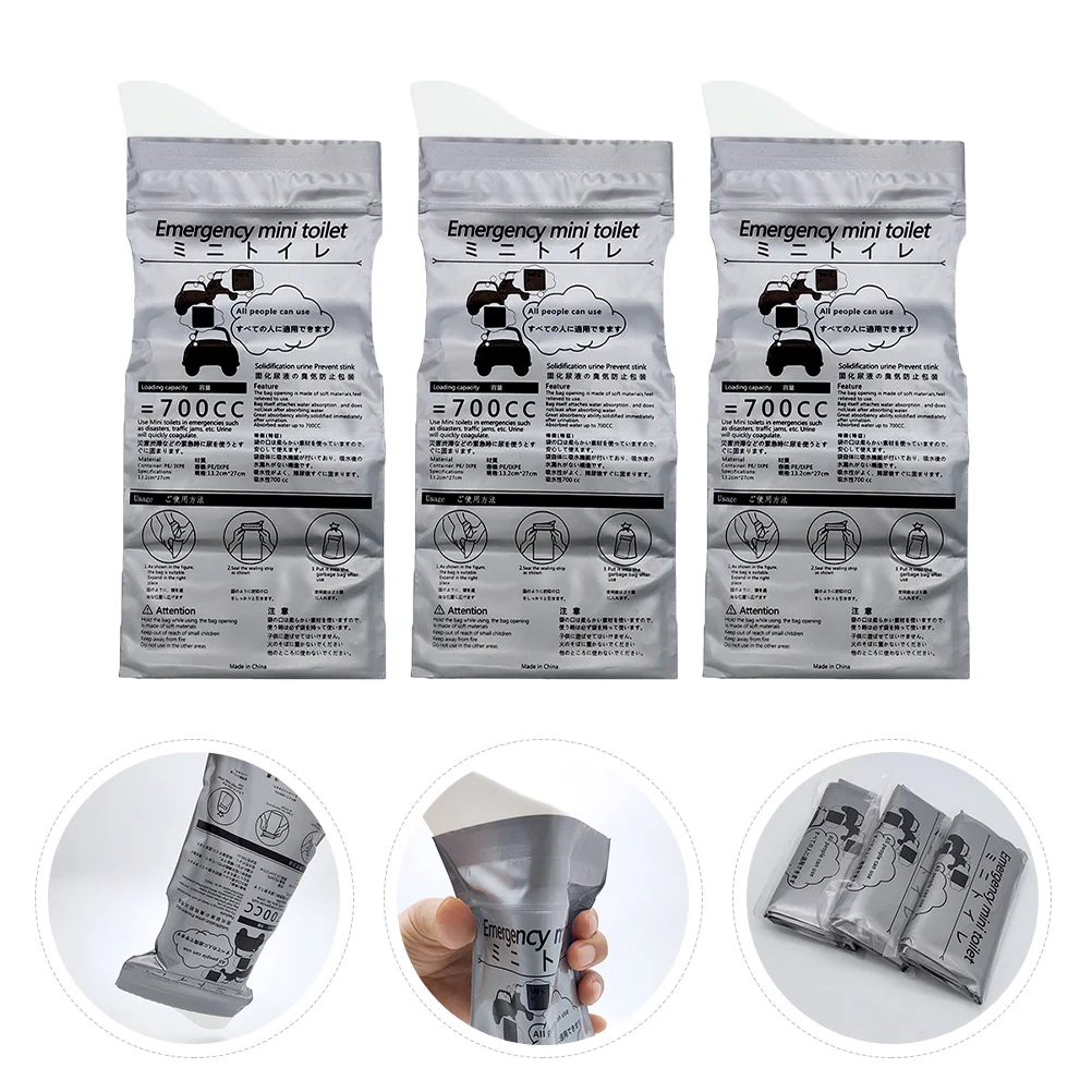 

3pcs Disposable Urinal Bags Camping Pee Bags Unisex Urine Bags Vomit Bags