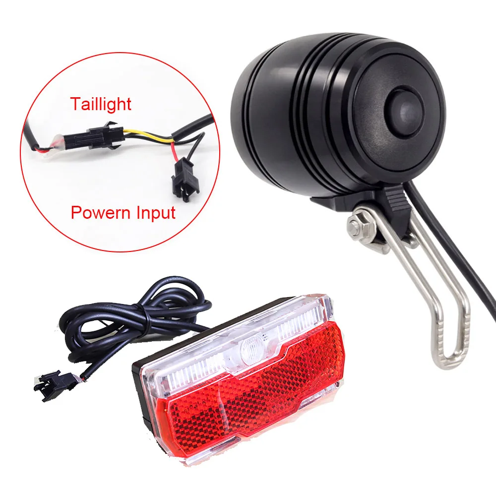 Headlight wit switch Головной светильник Onature для электровелосипеда и задний светильник для электровелосипеда 12 В 24 в 36 в 48 в 60 в светодиодный Электрический свет для велосипеда - Цвет: Headlight wit switch