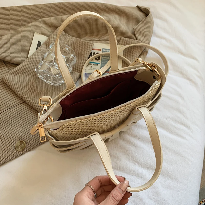 Соломенные полукруглые дизайнерские маленькие сумки шопперы для женщин летние
